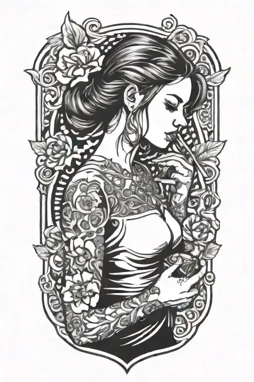 Girl Holding A Cigatette