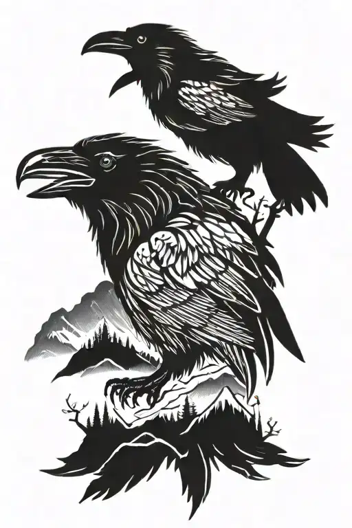 Raven Wolf Silhouette