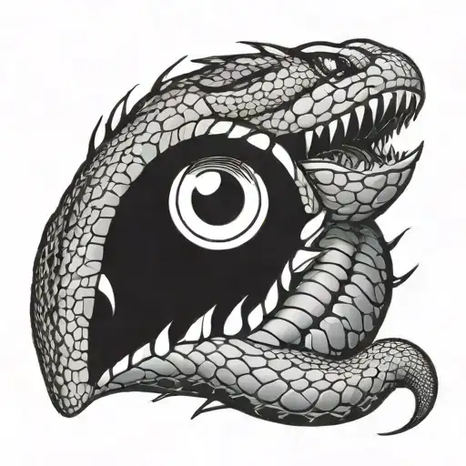 Evil Snake Fighting Eye Inside