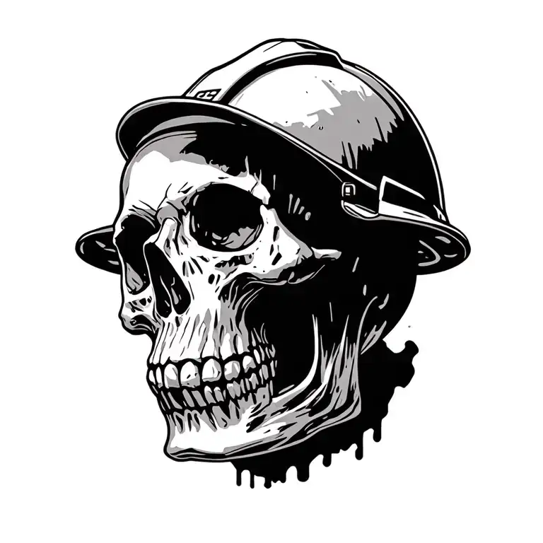 Skull Wearing Hard Hat