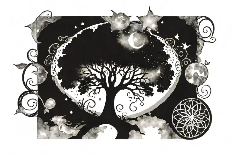 Tree Of Life Galaxy On Each Side For Chest