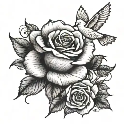 Rose With Flying Dove