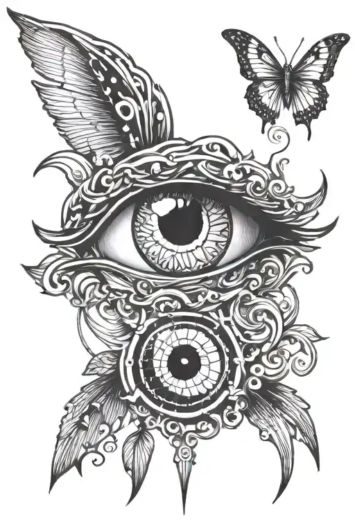 Clavicula Nox Symbol With An Eye Replacing The Circle Tattoo