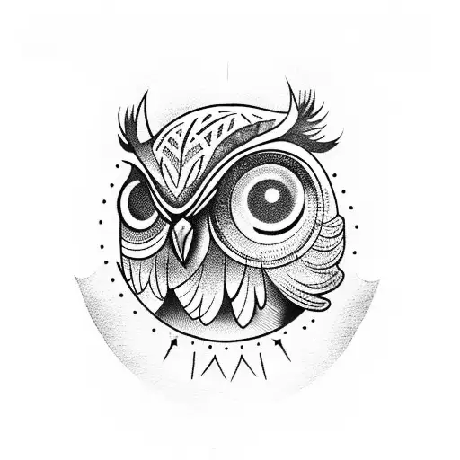 An Owl Perched On A Glowing 44 Symbol With Moonlight Shining In The Background