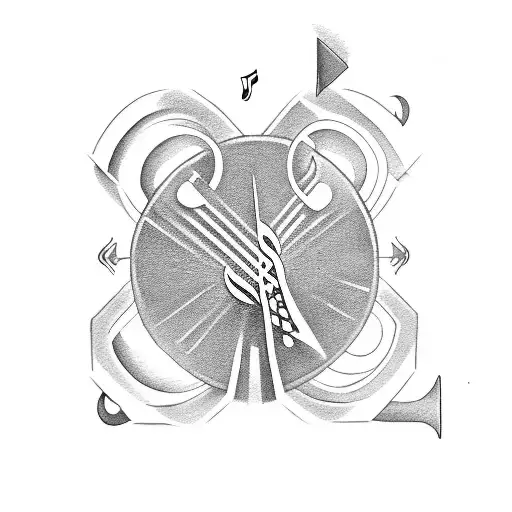 A Weightlifting Inspired Tattoo Incorporating Music Notes And A Zia Symbol