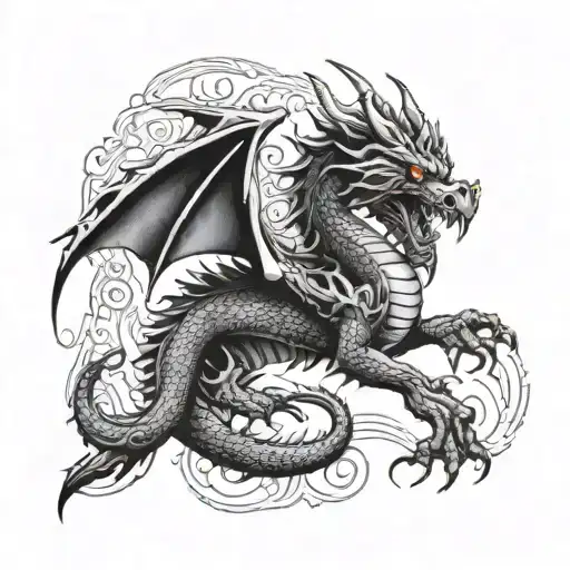 Cool Dragon With Big Firing Eyes