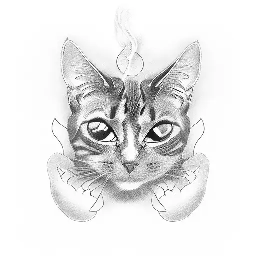 A Cat Smocking A Cigarrete