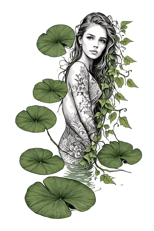 Lily Pads And Poison Ivy Vines Wrapping Around The Arm