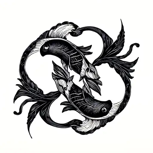 Pisces And Cancer Symbol Dainty