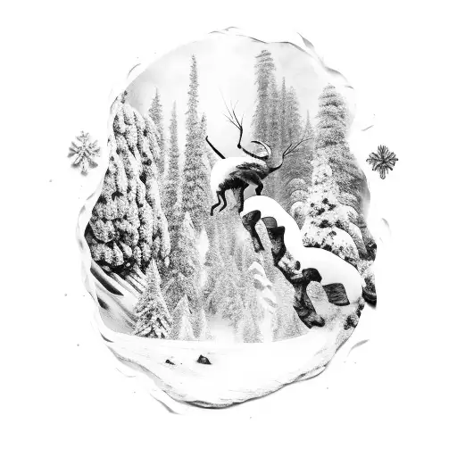 A Movie Reel Unraveling Into A Snowy Mountain Scene With Boxing Gloves Hanging Off The Sides