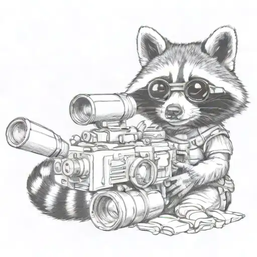 Raccoon With Goggles And Gun
