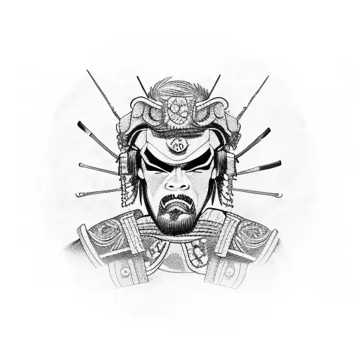 Mascara Samurai Con Flores