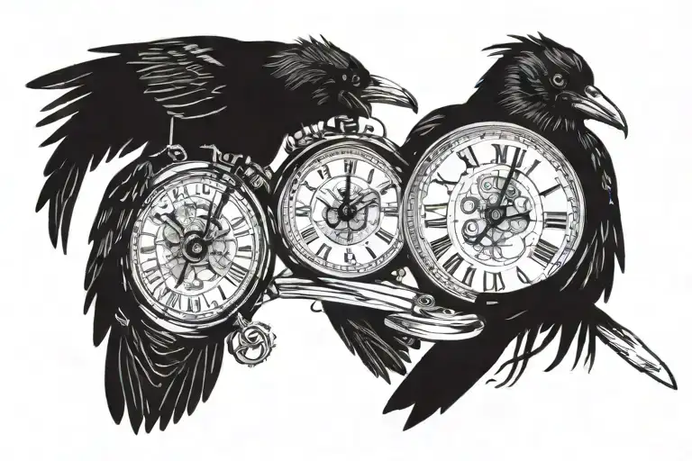 Crow Stop Watch With Time