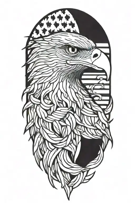 Patriotic Eagle Flag Intertwined