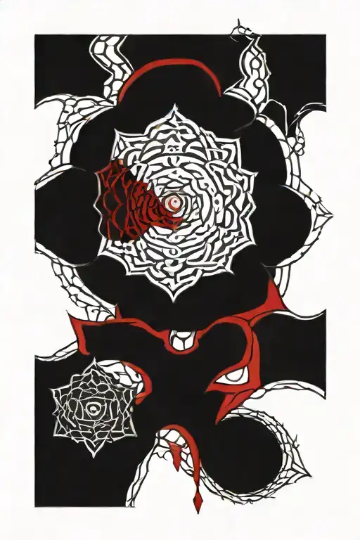 All Chakra Symbols Vertical In Black And Red
