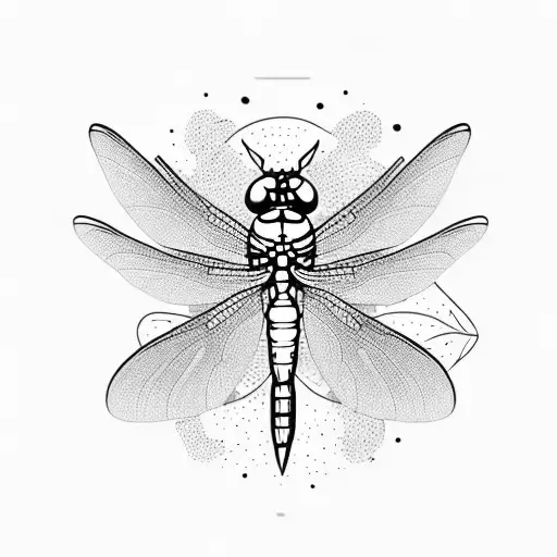 Dragonfly Perched On A Cow's Back In A Whimsical Black-grey Design