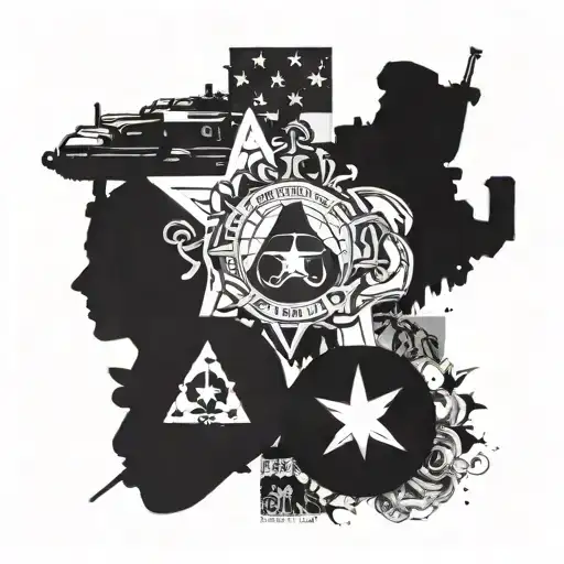 A Collage Of Movie Posters And Military Insignia Symbolizing Your Dual Passions