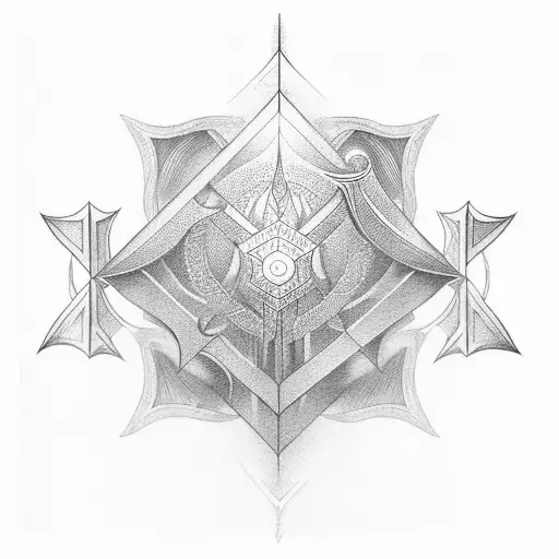 Narsil Sword With Geometric Figures On The Background