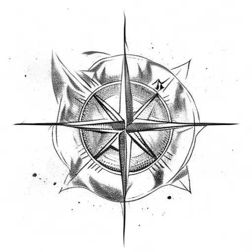 Tattered Flag With Compass Insignia