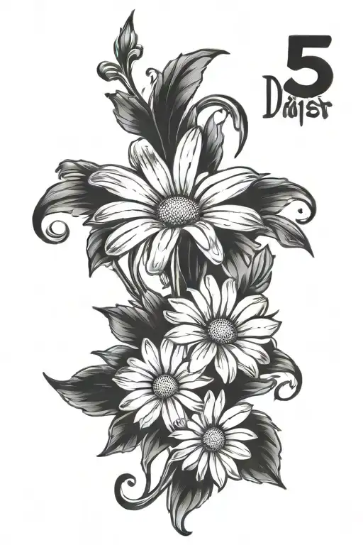 Daisy Flower With The Name Written