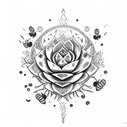 Succulents With Bees With Galaxy Inspiration