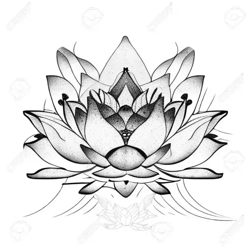 Lotus Flower Combined With Peristeria Elata Plant