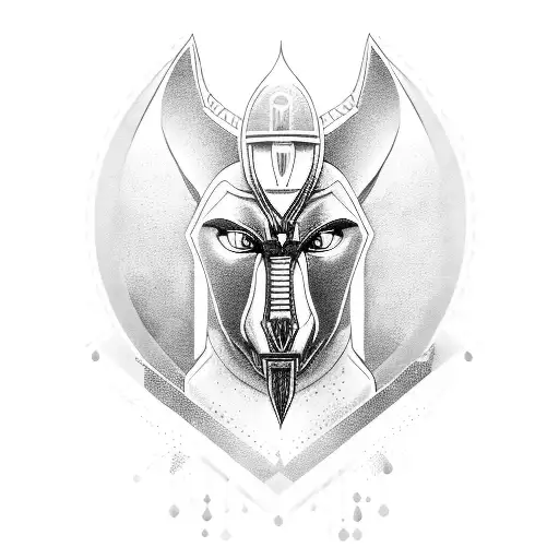 Dark Black Anubis Closed Mouth Between Front And Side Angle