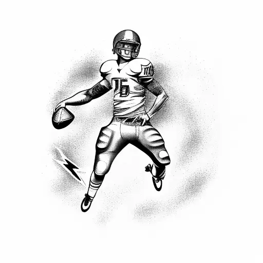 A Football Player Kicking A Lightning Bolt Instead Of A Ball