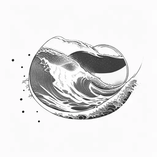 Ocean Wave Surfing Barrel Triangle Sunset