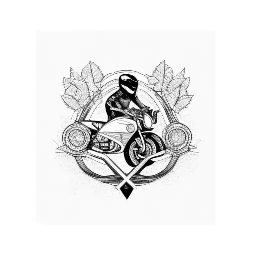 Motorcycle And Nature Intertwined In A Dynamic Design