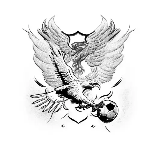 A Fierce Besiktas Eagle Clutching A Football In Its Talons
