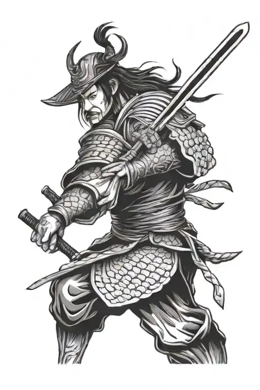 Samurai Warrior Holding Sword