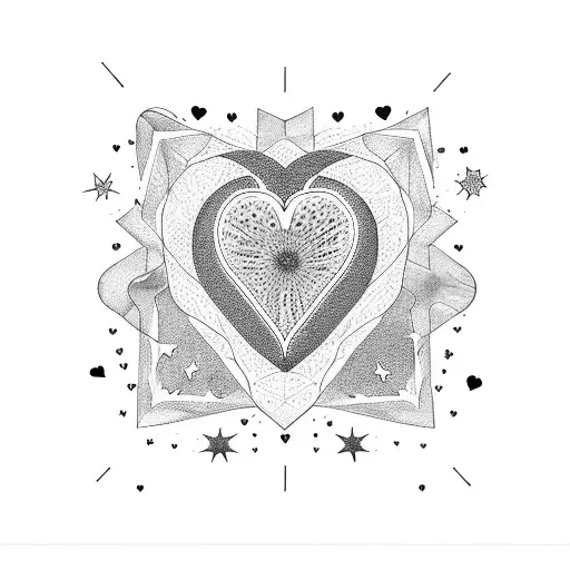 A Heart-shaped Constellation Of Stars With Floral Accents