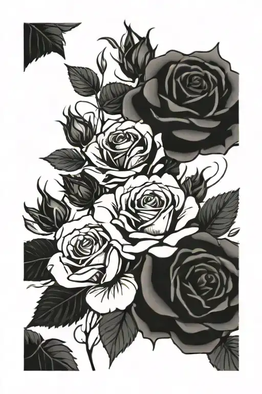 Roses Black Grey