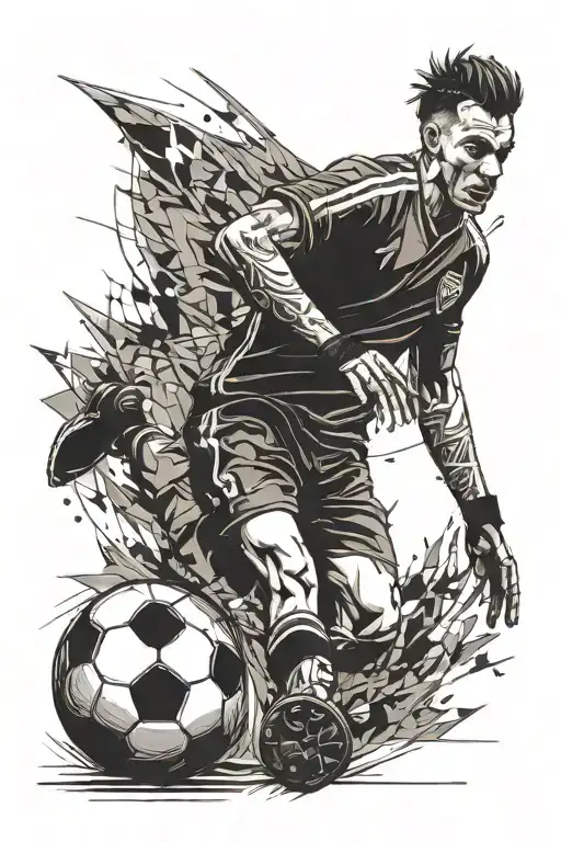 Soccer Player In Stadium Filled