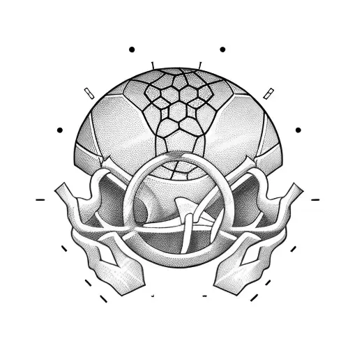 A Tattoo Design Combining Gym Equipment And Football Elements