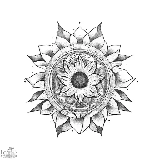 Leo Zodiac Sign With Sunflower