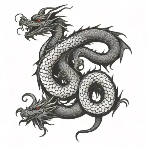 Asian Women Dragon Wrapped