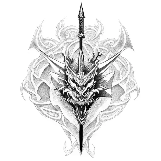Dragon And Durandal Sword