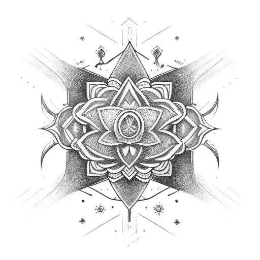 Unalome Symbol Plus Lotus