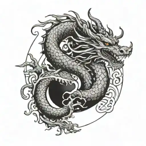 Get A Tattoo Of A Japanese Dragon Surrounding A Phrase That Says The Ball Of Life