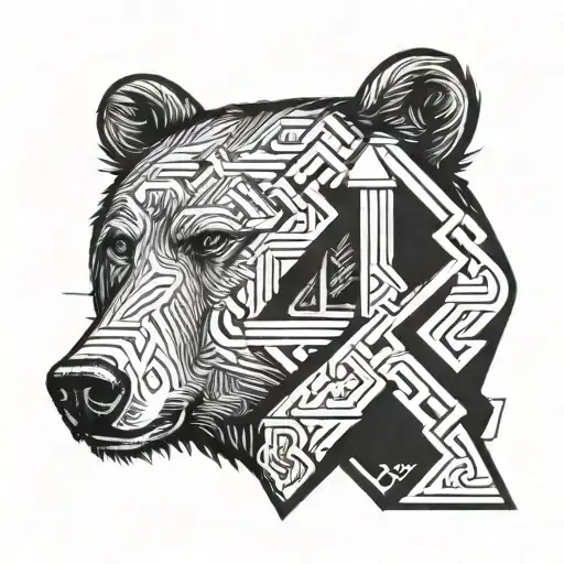 Bear Head Valknut Symbol