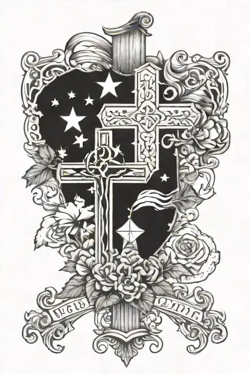 God Family Country In Cross