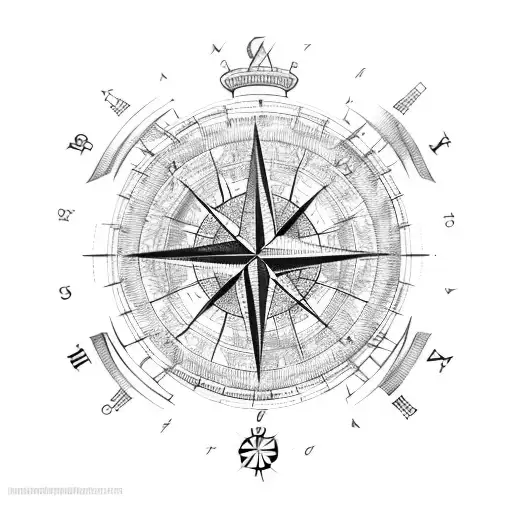 Map With Compass And Date