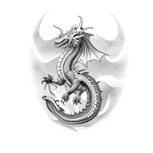 Feminine Dragon In R Shape