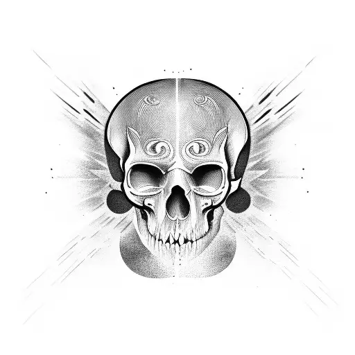 Half God Half Skull With Digital Art Style