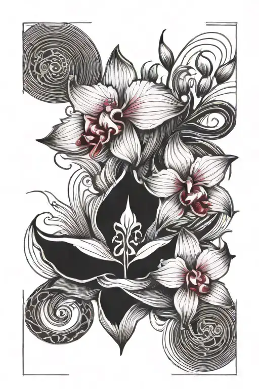 Asian Touch Underarm Tatoo With Fineline Geometric New Style Waves Orchidee