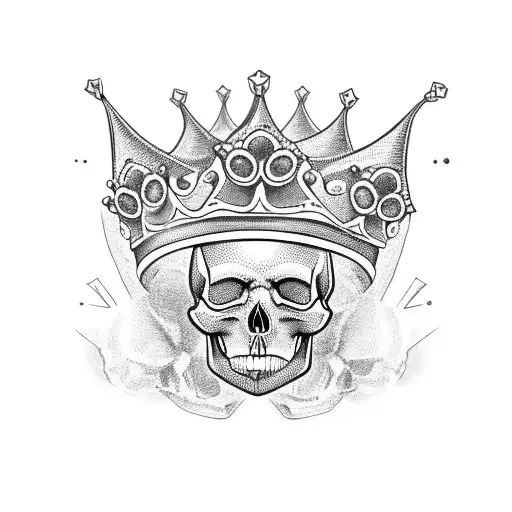 Skull Wearing A Crown With Number 14