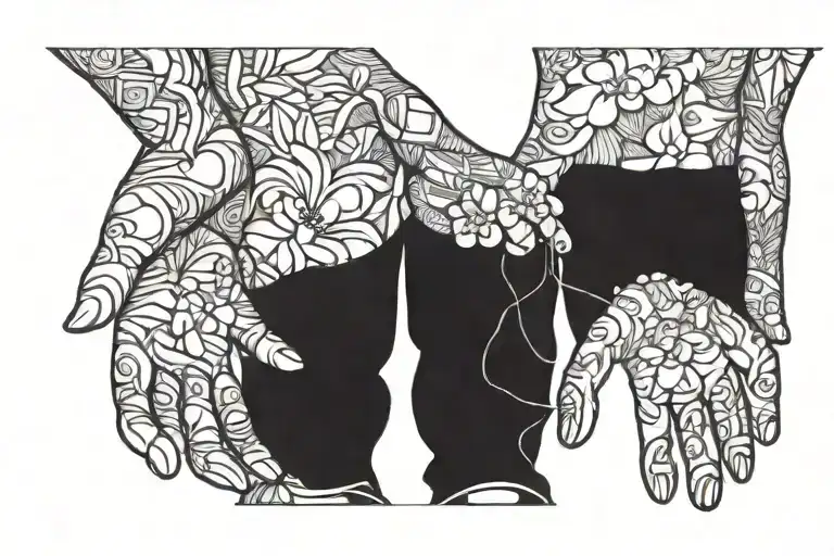 Dad Holding 2 Children's Hands