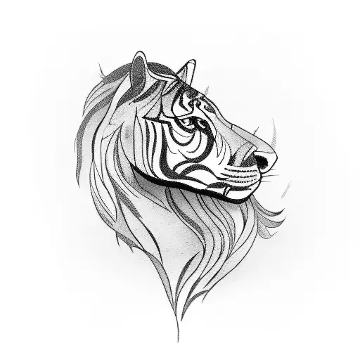 A Landscape With A Horse And A Bengal Tige